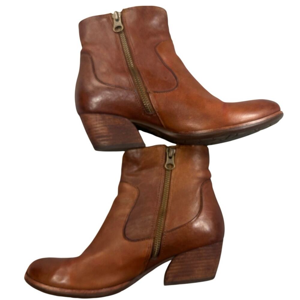 Kork-Ease Genuine Leather Side-Zip Ankle Boots - Women